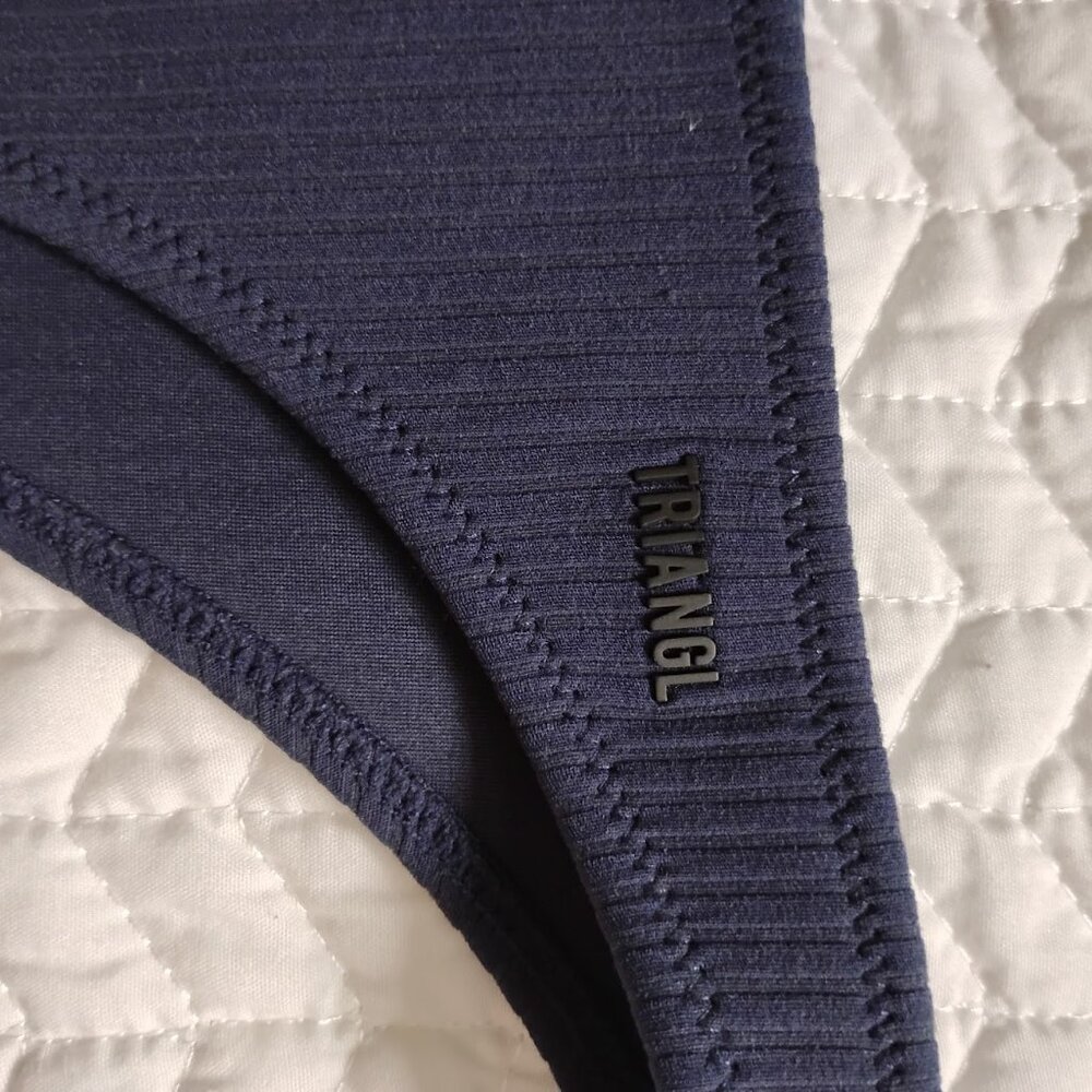 Bundle of 3 Triangl Women's Yellow Bikini Set Size Small with Navy Thong Bottom - Picture 8 of 9